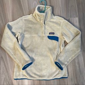 Patagonia Cream and Blue Women's Sweater